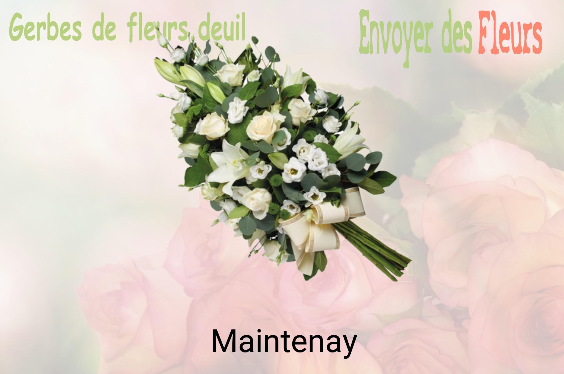 Gerbe de fleurs de deuil livrée à Maintenay